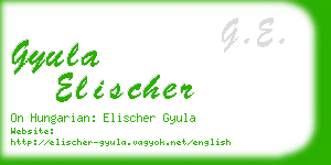 gyula elischer business card